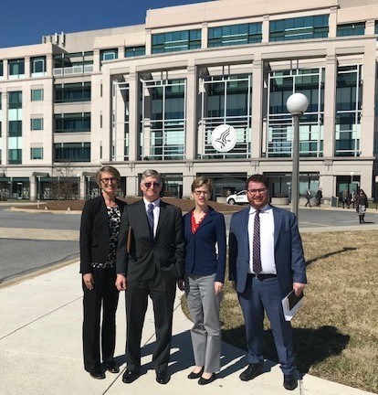 AAN staff with Marc Raphaelson, MD, FAAN, (second from left) at the Centers for Medicare and Medicaid Services in Baltimore, MD 